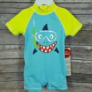 Wippette Boys Toddler Short Sleeve Rashguard Set with Hat